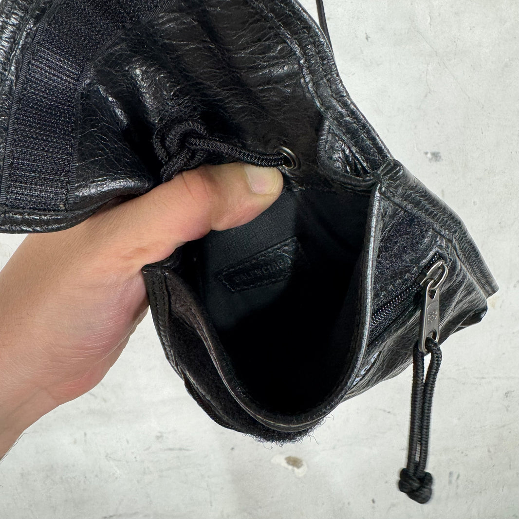 Balenciaga Leather Logo Side Pouched Messenger