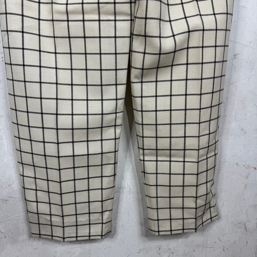 Marni Loose Beige Plaid Trousers