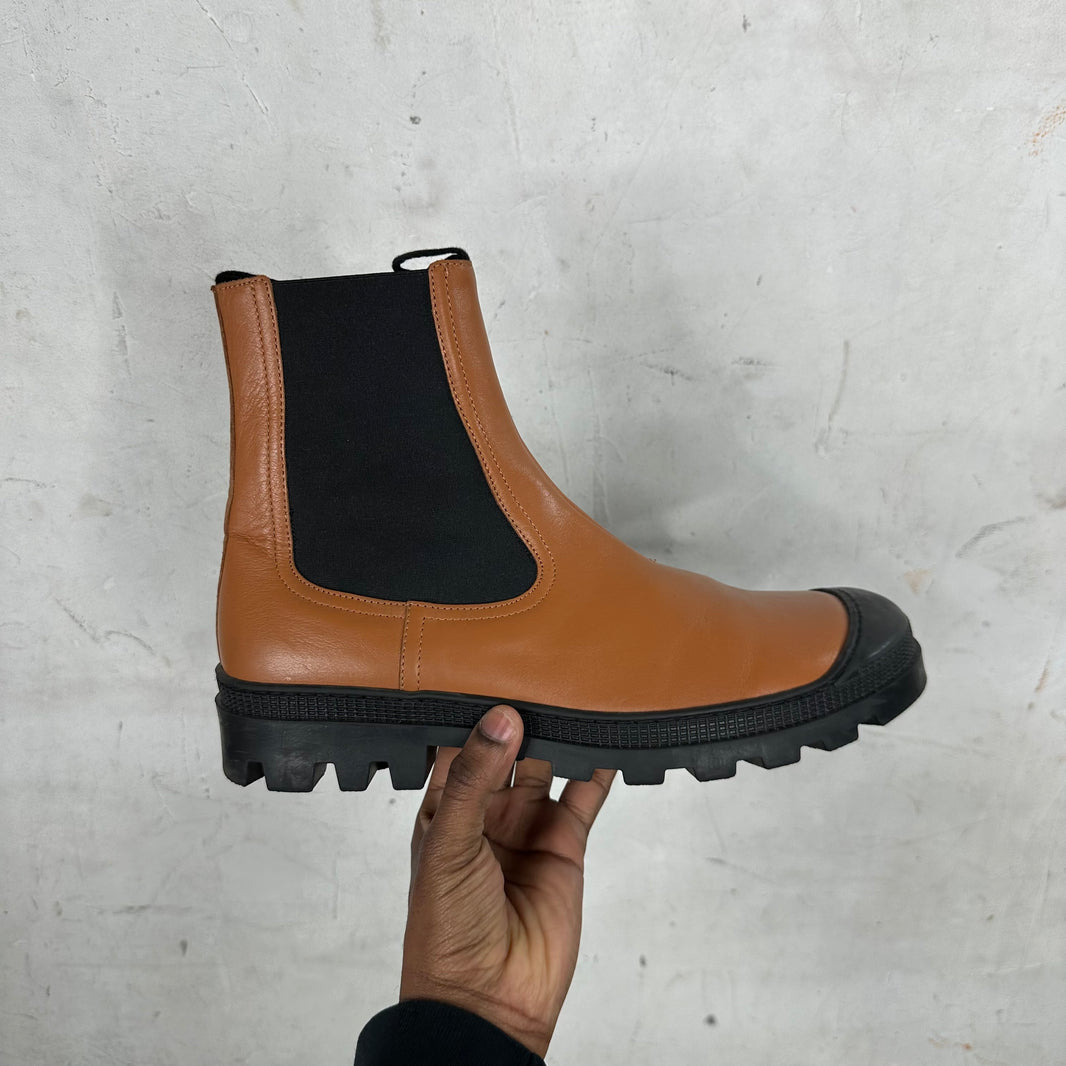 Loewe Orange Block Sole Chelsea Boots
