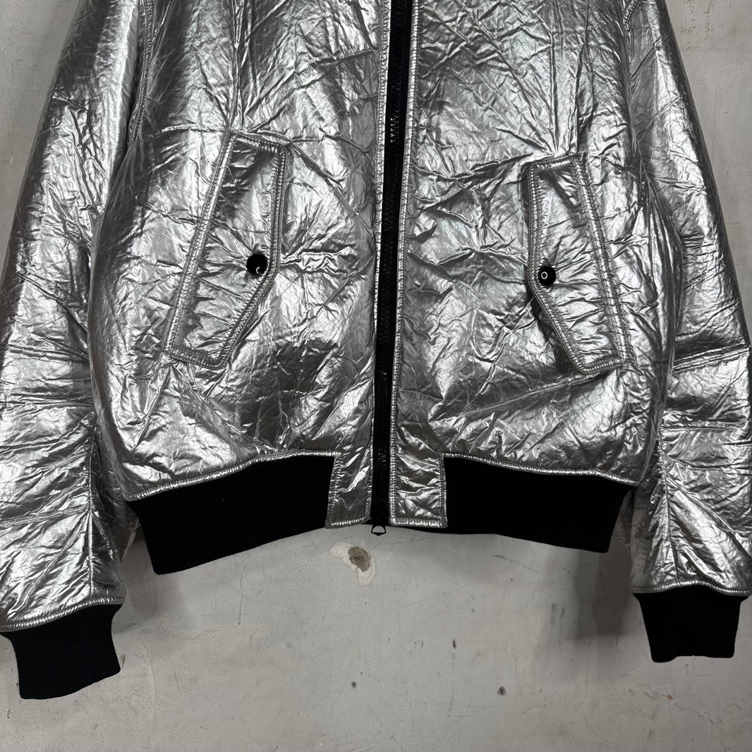 Dries Van Noten Silver PVC Backzip Bomber