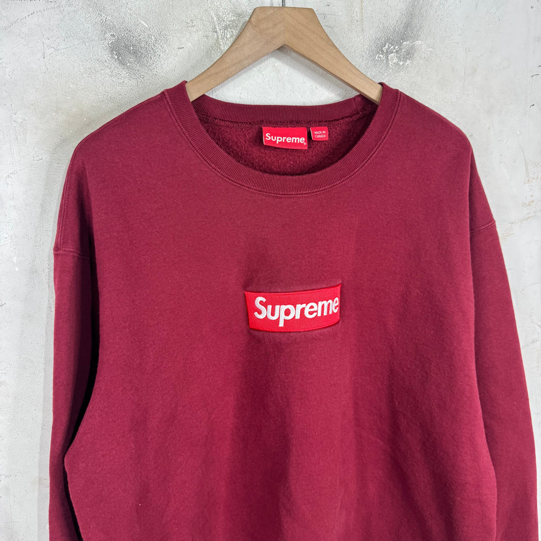 Supreme Maroon Box Logo Crewneck