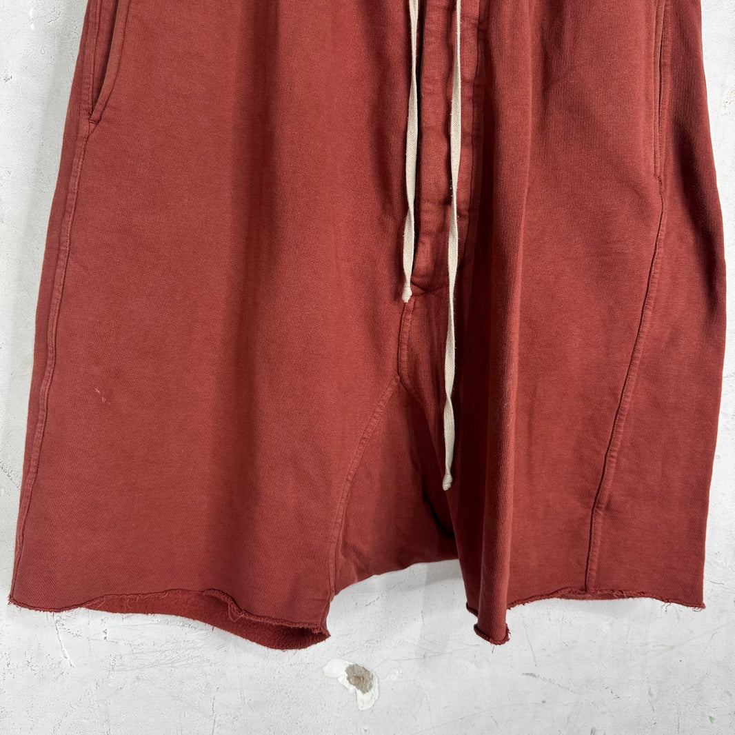 DRKSHDW Dropcrotch Rust Sweatshorts