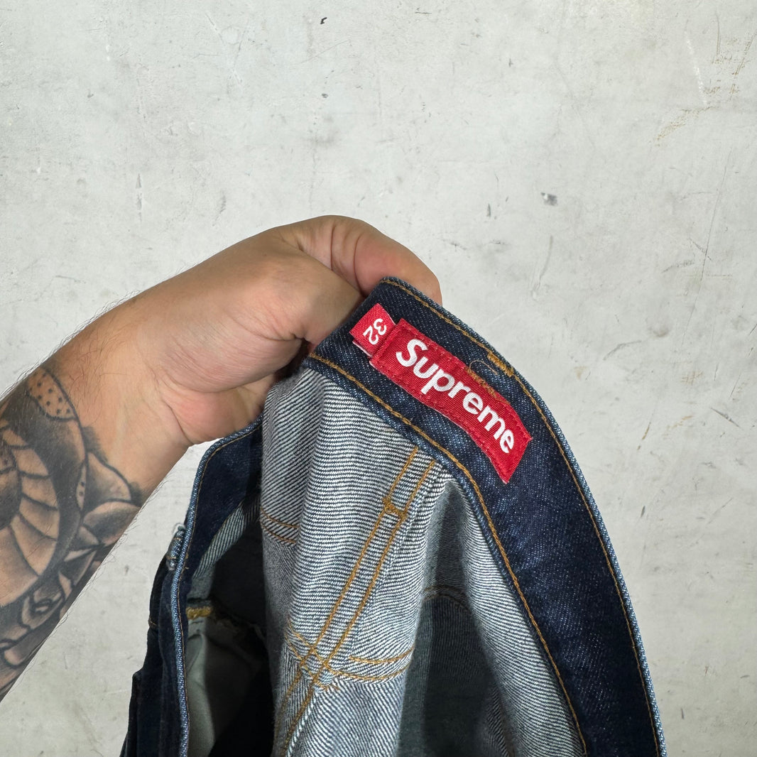 Supreme Thin Logo Raw Selvedge Jeans