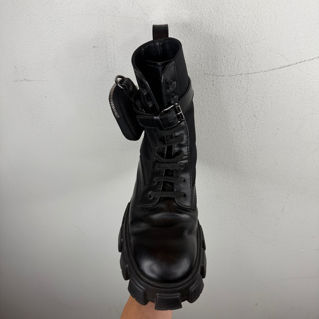 Prada Monolith Cargo Combat Boots
