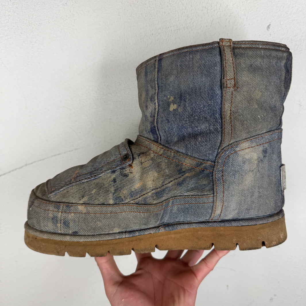 Acne Studios Batter Low Denim Print Boots