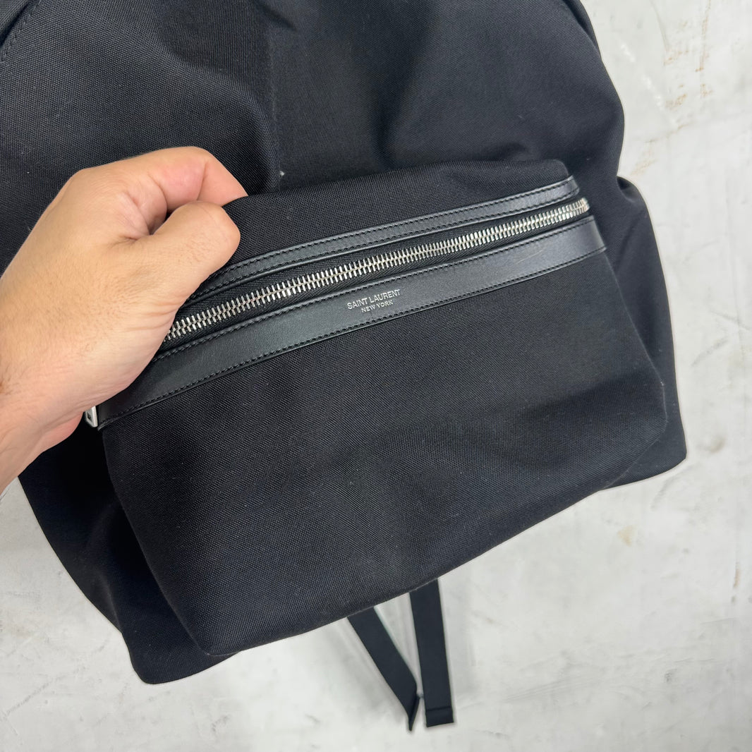 Saint Laurent Canvas Leather Backpack