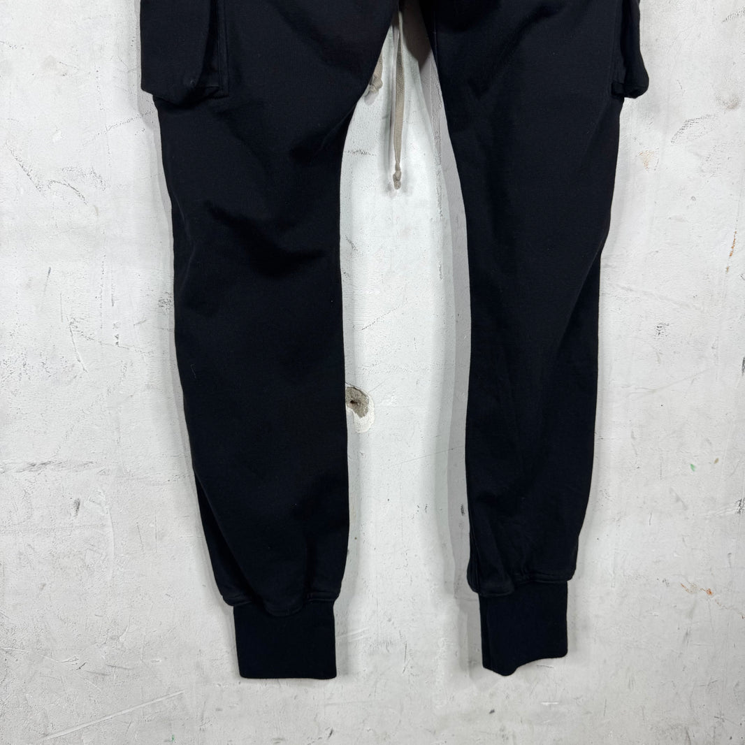 Rick Owens Luxor Black Zippered Cuffed Sweatpants