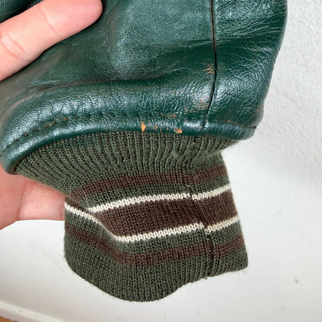 Vintage Avirex Leather Two-Tone Zip Up Jacket