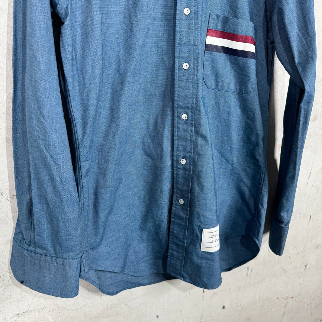 Thom Browne Striped Pocket Chambray Shirt