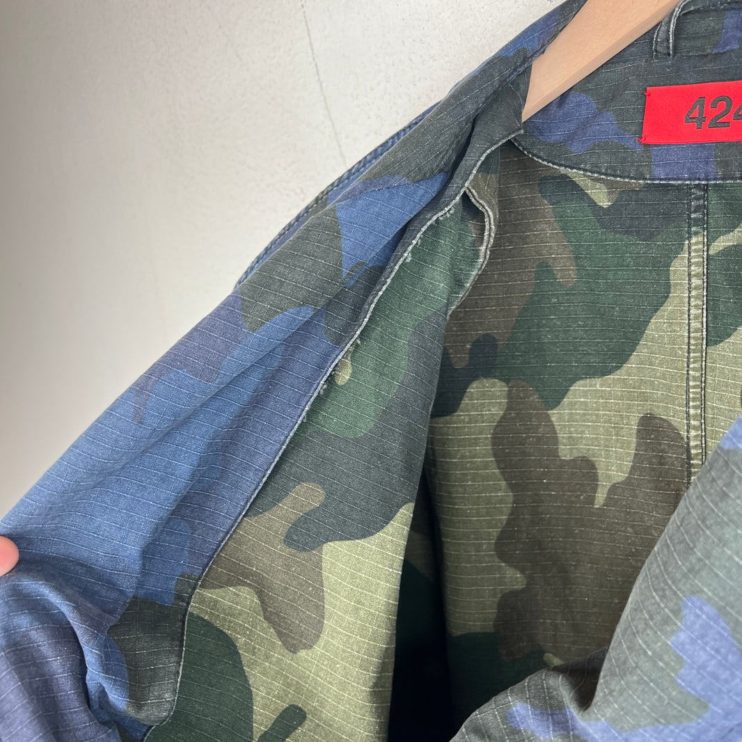 424 Navy Camo Ripstop Blazer Jacket
