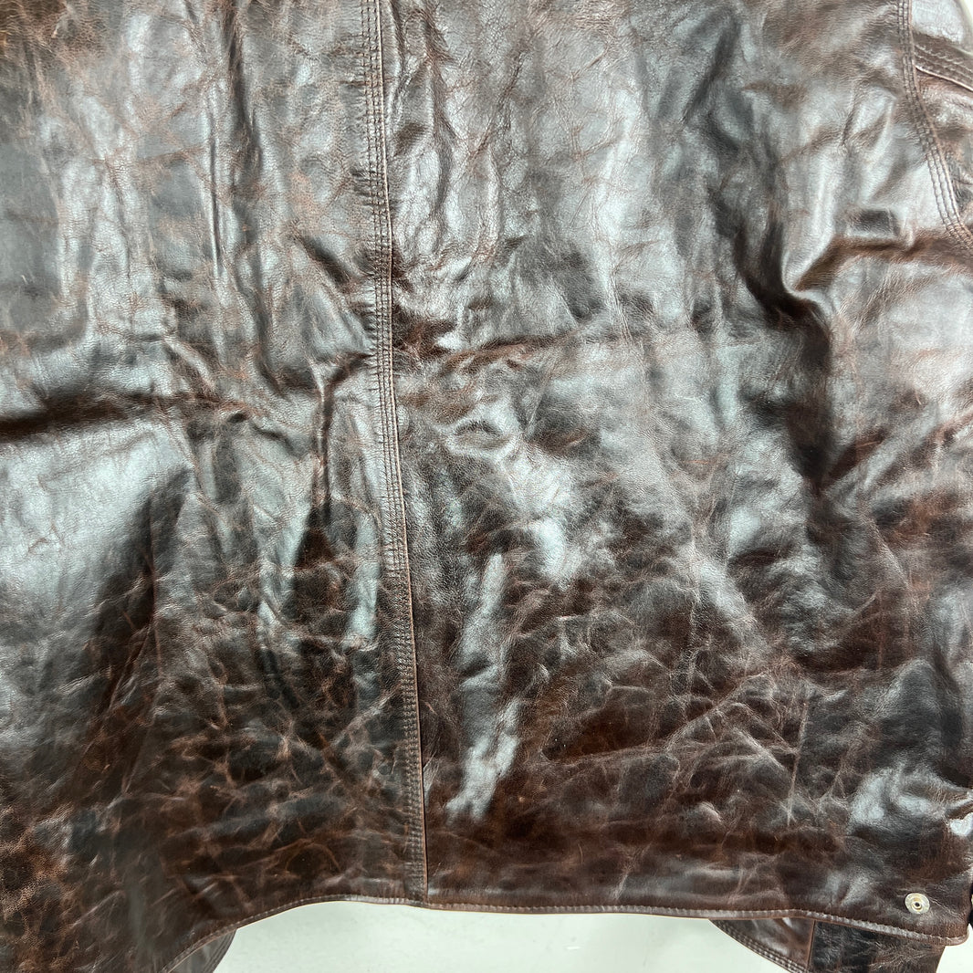 Stussy Brown Goat Leather Garage Jacket