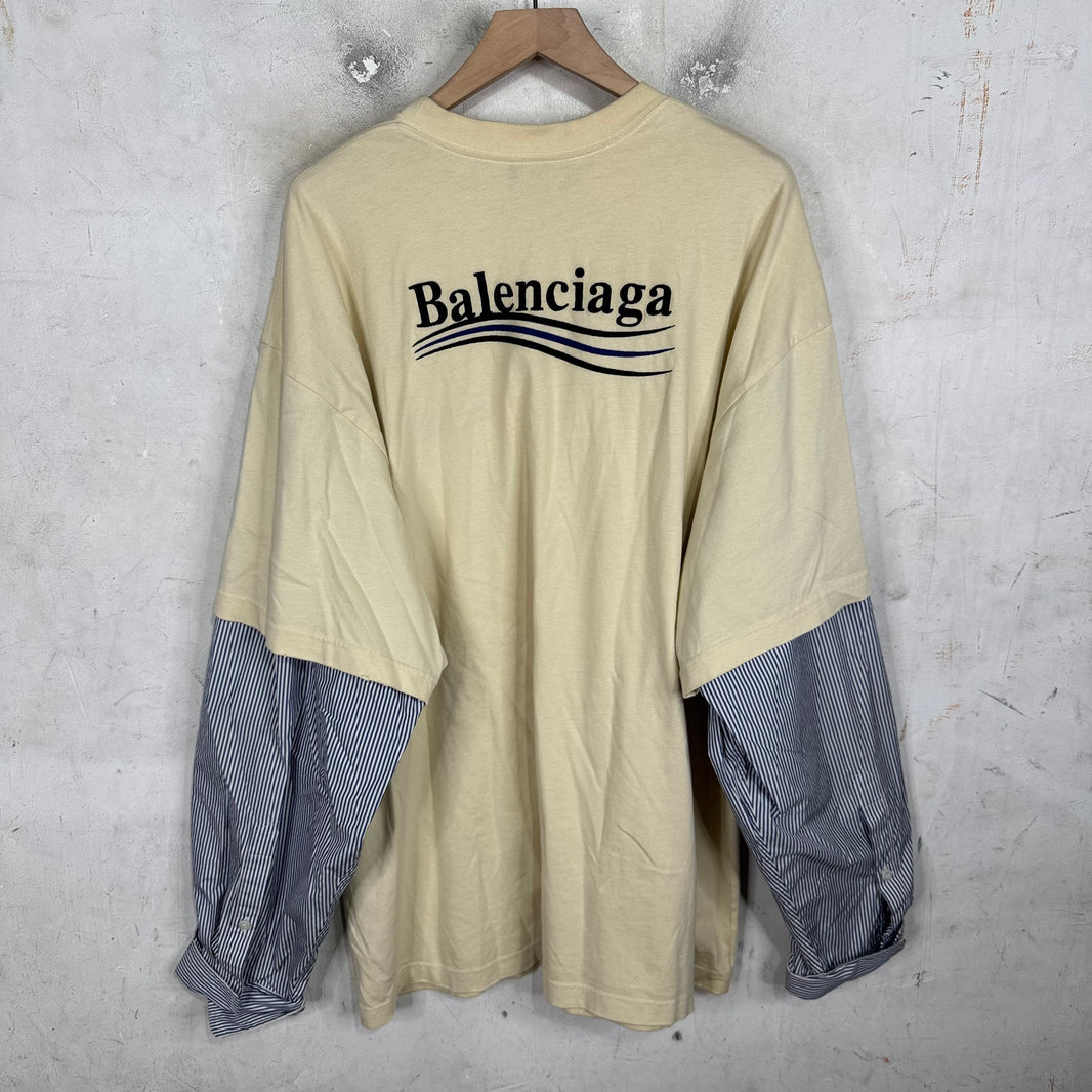 Balenciaga Campaign Layered Striped Shirt