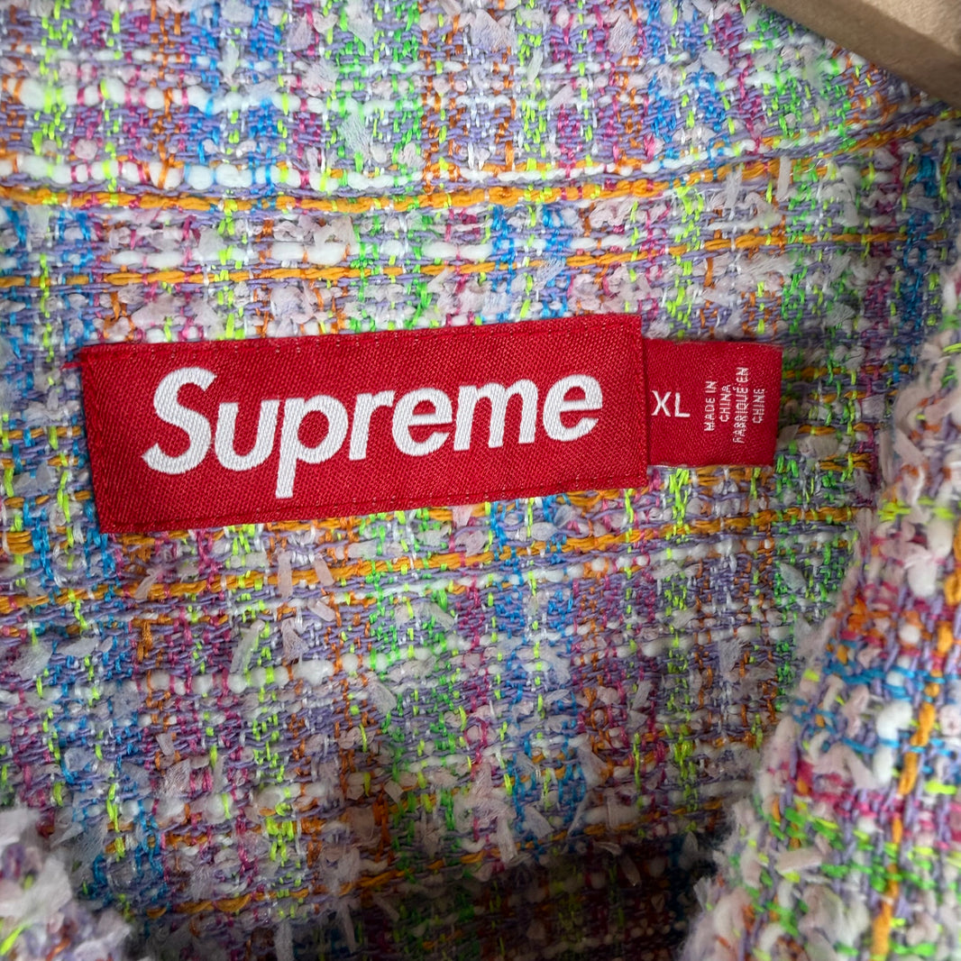 Supreme Multicolor Tweed Zip Up Jacket