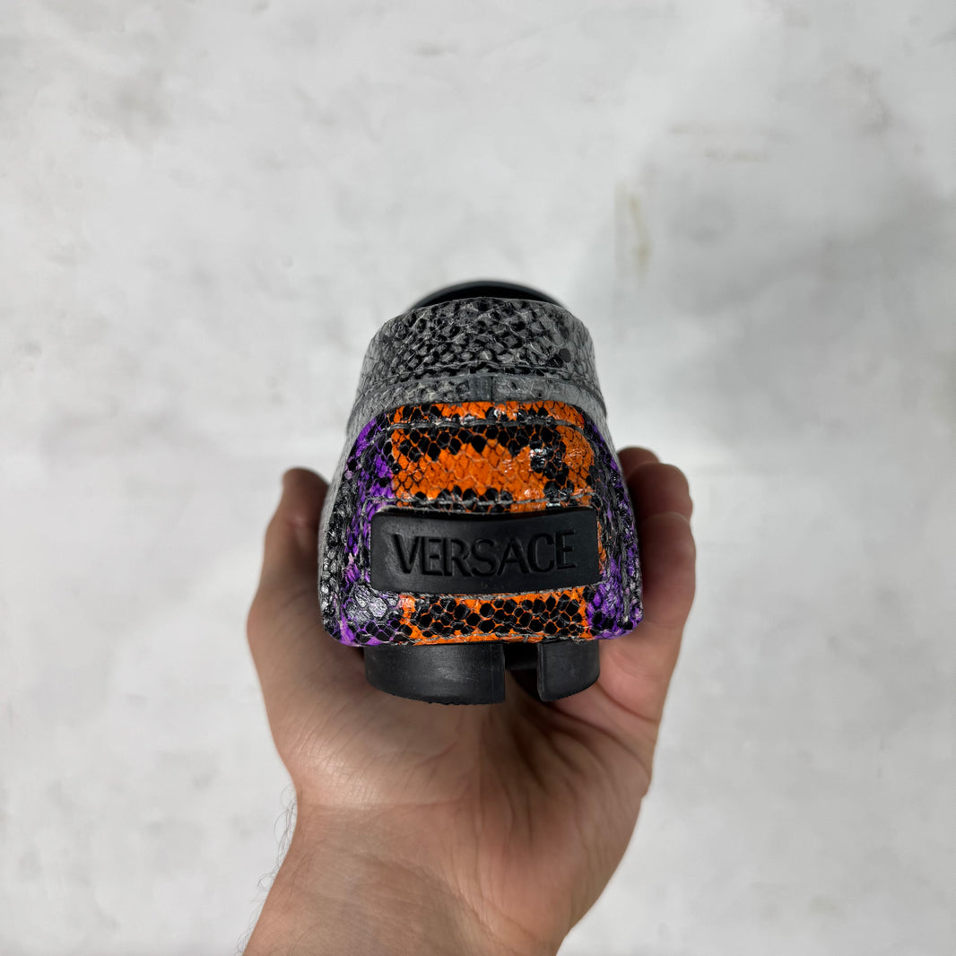 Versace Snake-Print Medusa Loafers
