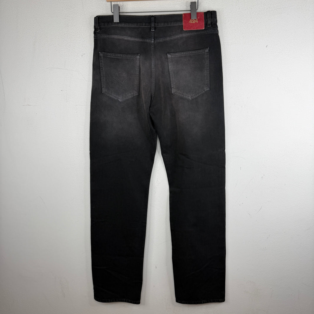 424 Washed Black Loose Denim Jeans