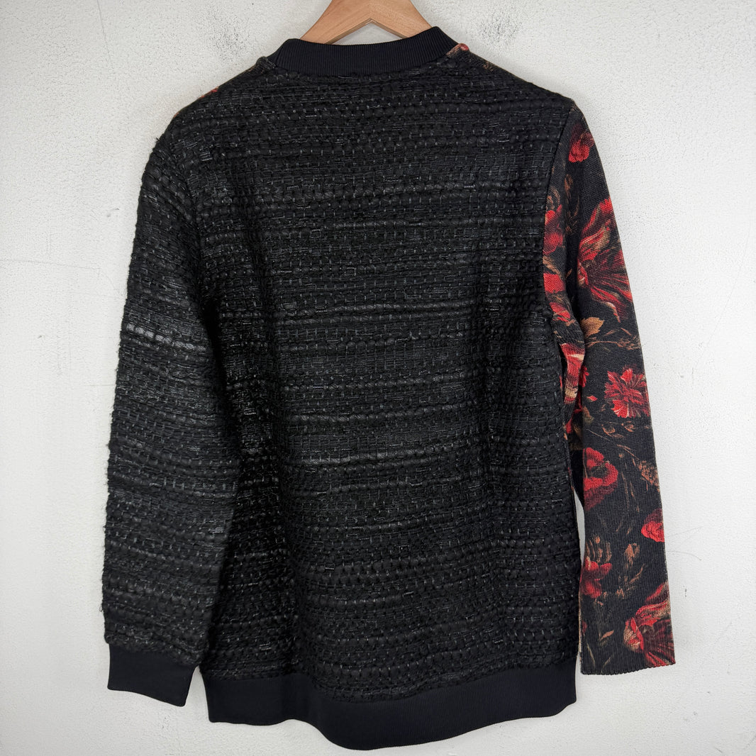 Givenchy Floral Woven Hybrid Split Crewneck