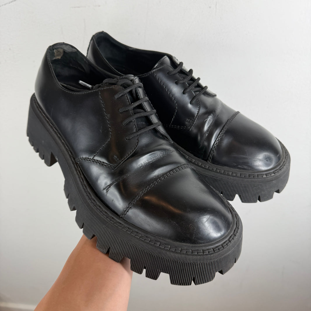 Balenciaga Black Tractor Derbies
