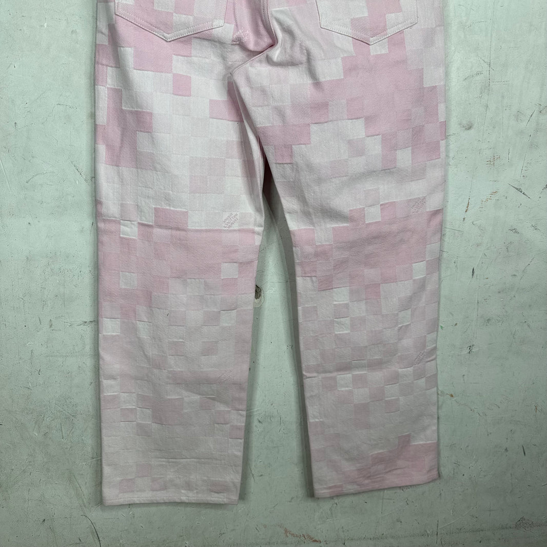 Louis Vuitton Pink Damier Loose Jeans