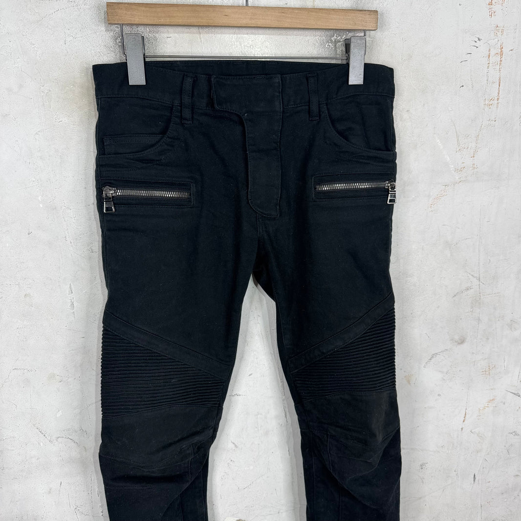 Balmain Black Biker Jeans