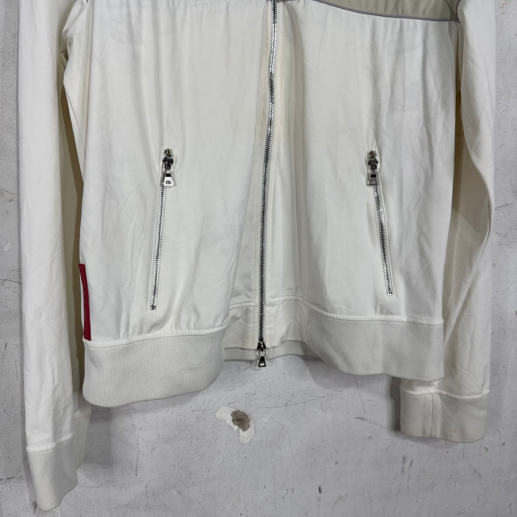 Prada Paneled Red Bar Track Jacket