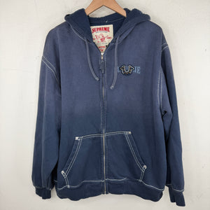 Supreme Navy True Religion Zip Up Hoodie