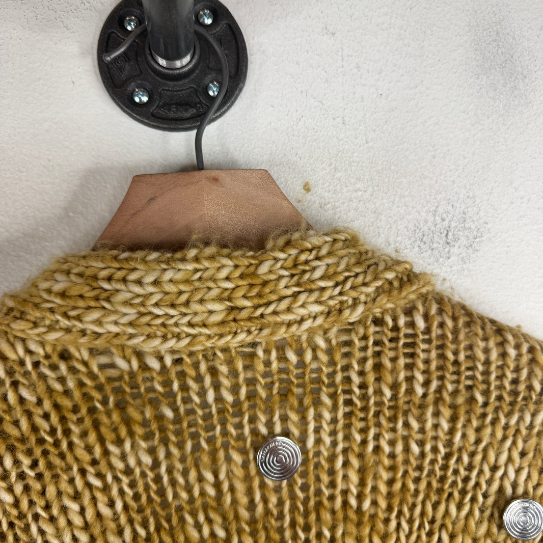 Namacheko Yellow Cable Knit Button Detail Cardigan