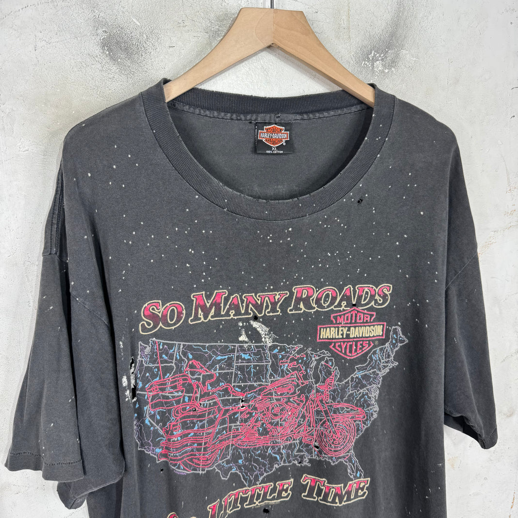 Vintage Smoked So Many Roads Harley T-Shirt