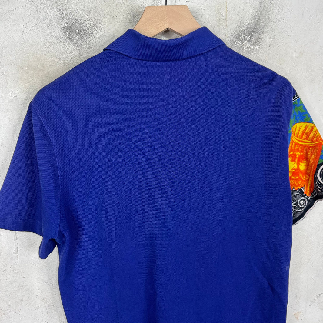 Versace Patterned Split Polo