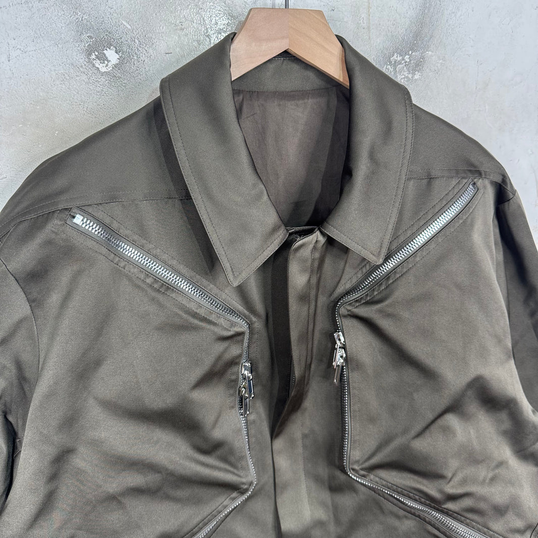 Rick Owens Satin Dark Dust Cargo Jacket