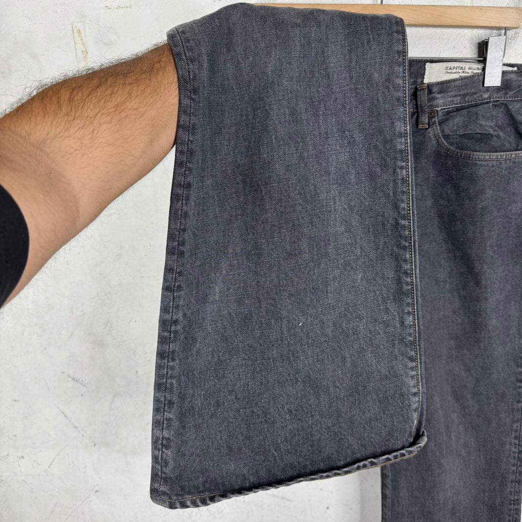 Kapital Charcoal Wash Flared Jeans