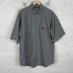 Balenciaga Checkered Mastercard Zipped S/S Shirt