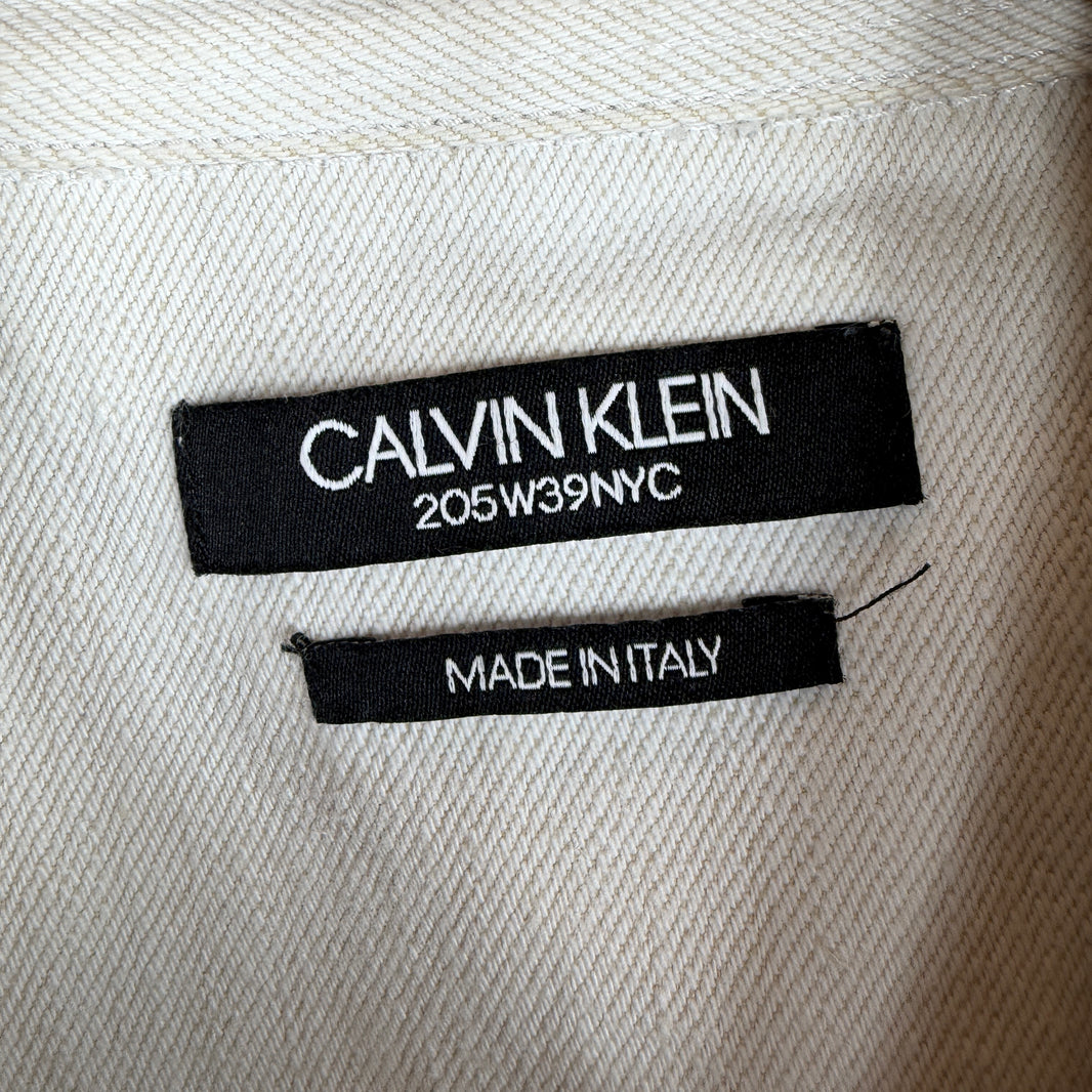 Calvin Klein 205W39NYC White Denim Snap Button Shirt