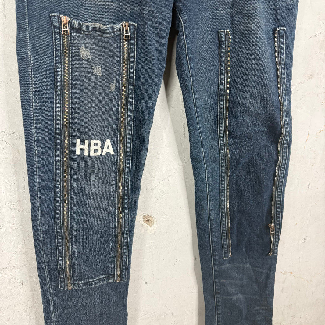 HBA Zip Off Logo Jeans