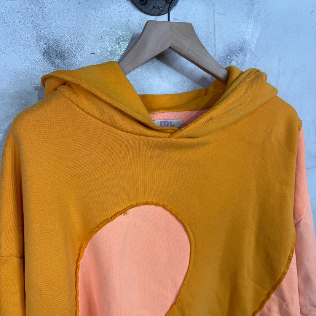 ERL Orange Two Toned Swirl Hoodie