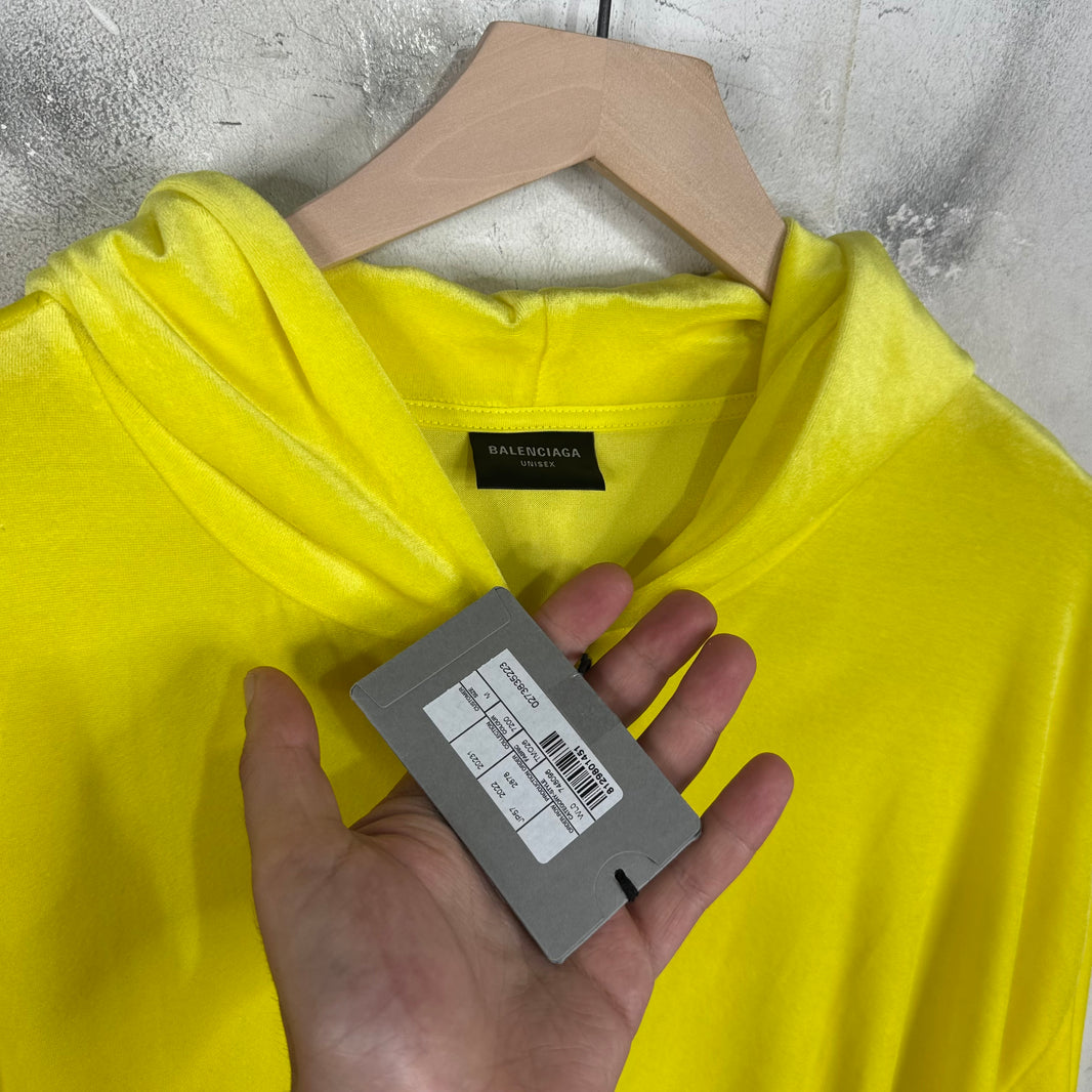 Balenciaga Yellow Velour Hoodie