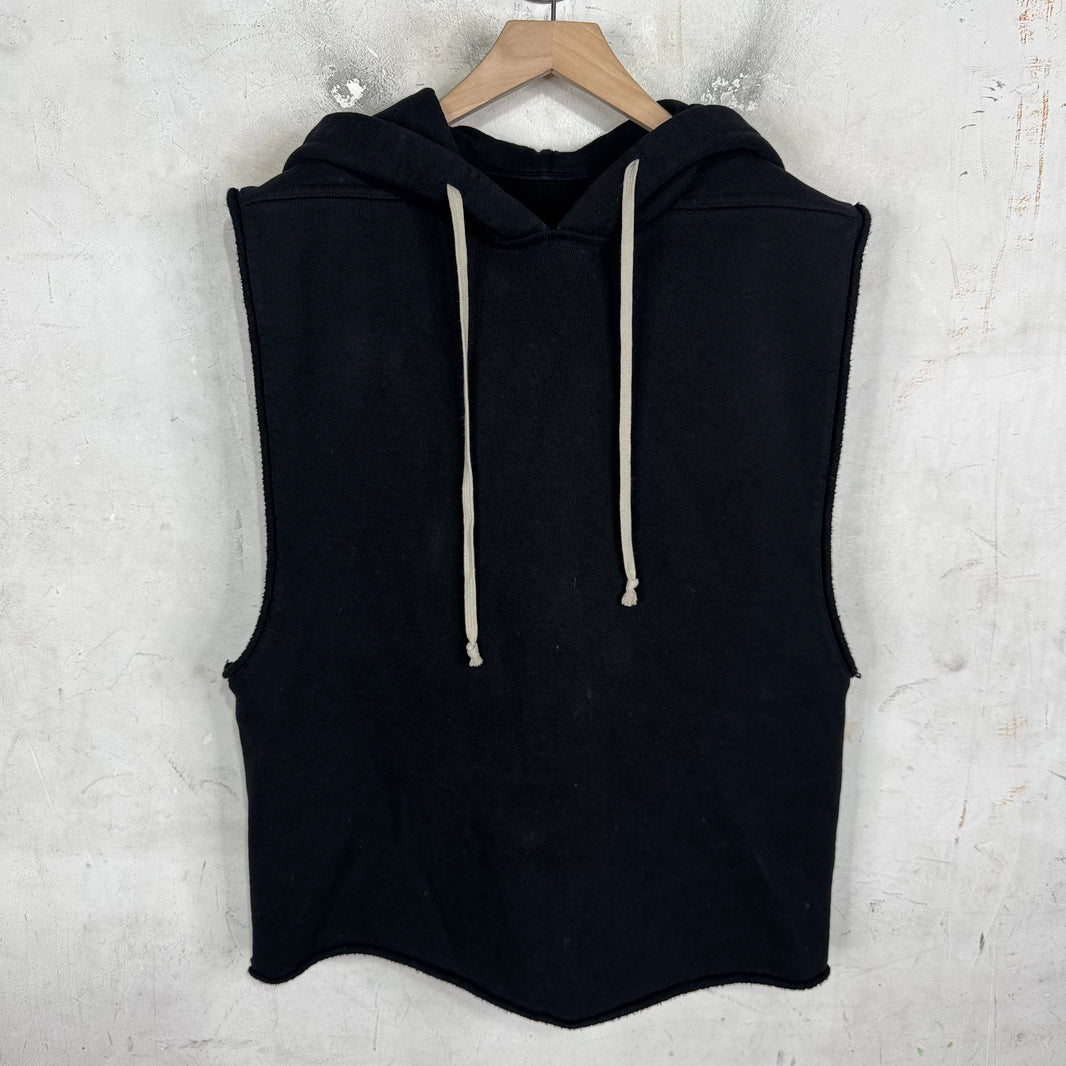 Rick Owens Black Sleeveless Hoodie