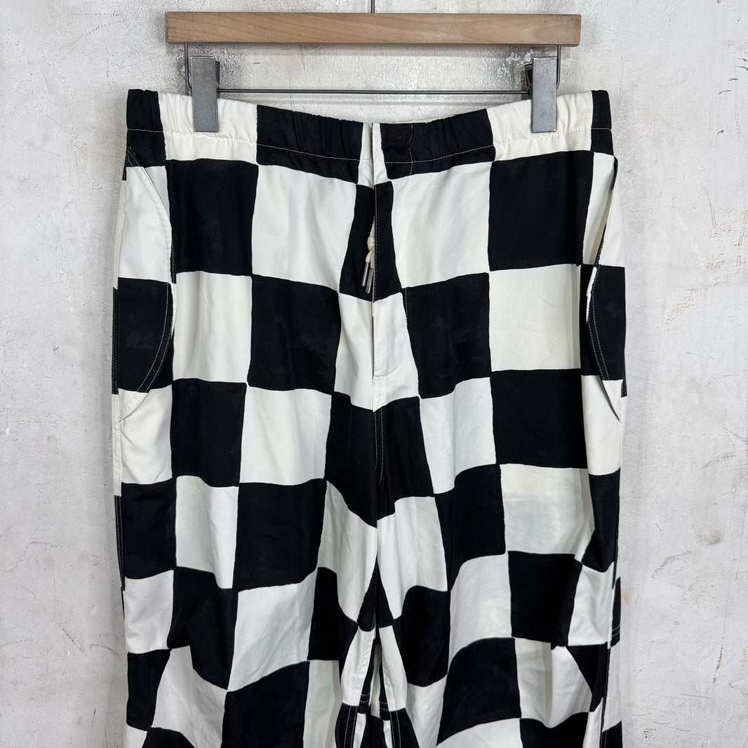 Jil Sander Runway Checkerboard Canvas Pants