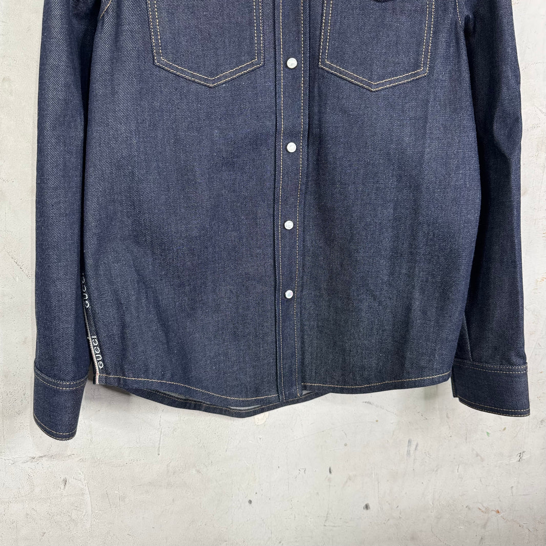 Gucci Raw Denim Snap Shirt