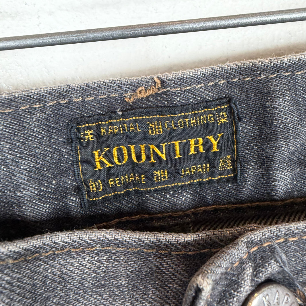 Kapital Black Bone Denim Shorts
