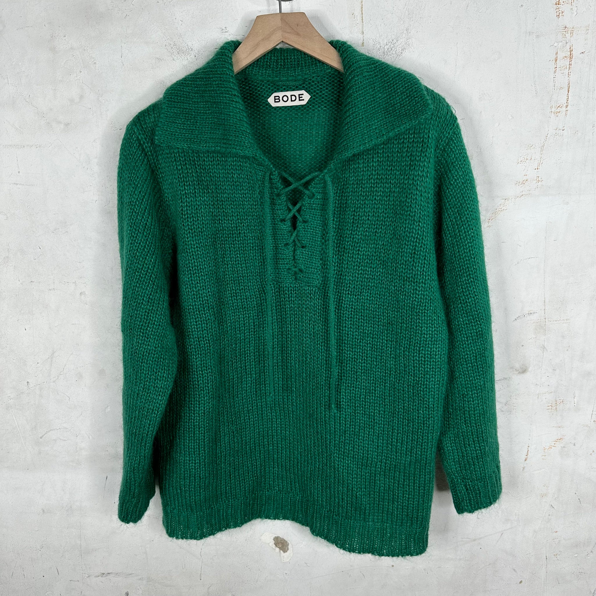 Bode Green Mohair Sweater