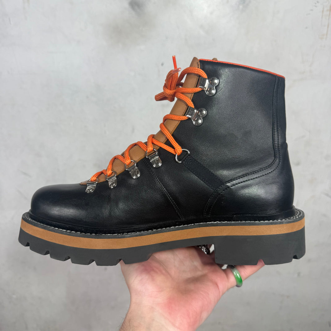 Hermes Leather Orange Trimmed Hiking Boots