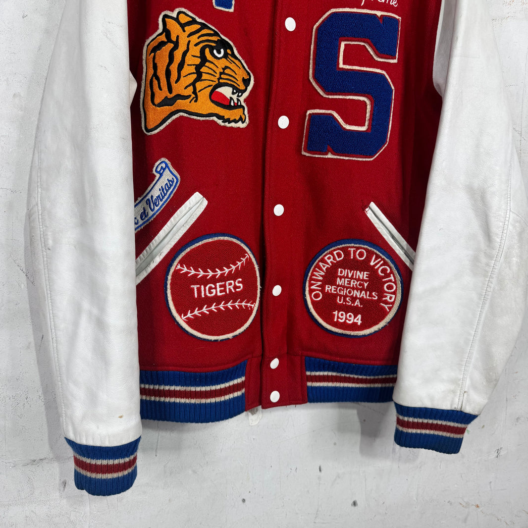Supreme Red Tiger Varsity Jacket