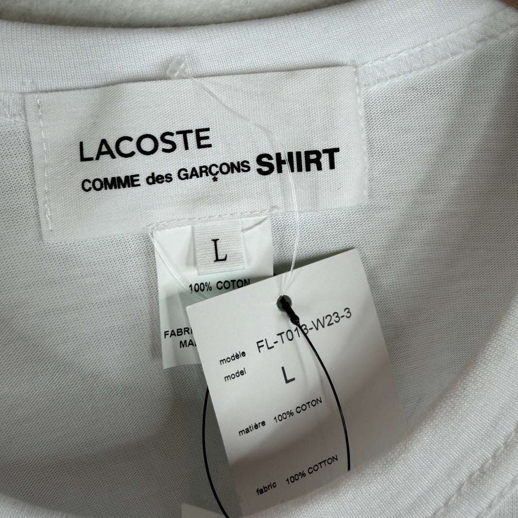 CDG White Lacoste L/S T-Shirt