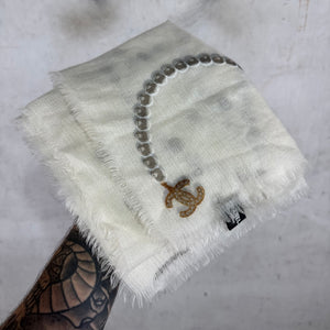 Chanel Pearl Cashmere Scarf