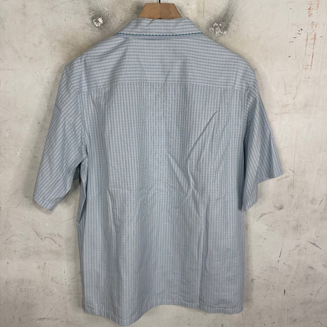 Prada Patterned Stitch Line Plaid S/S  Shirt