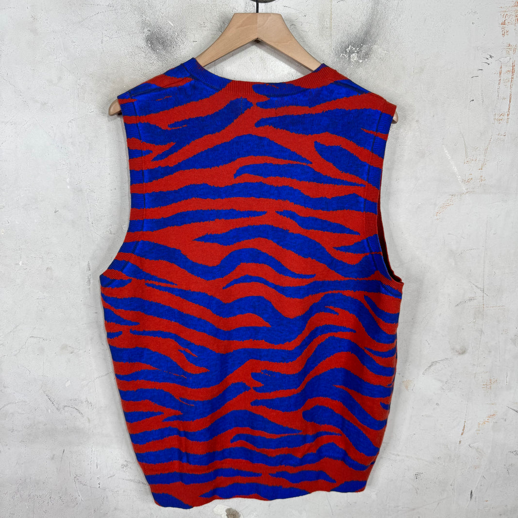 Stussy Red/Blue Tiger Sweater Vest