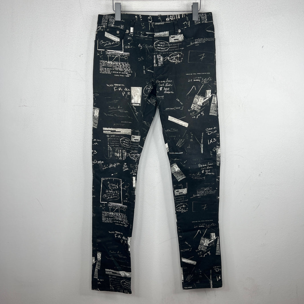 Dior Black Doodle Slim Denim Jeans