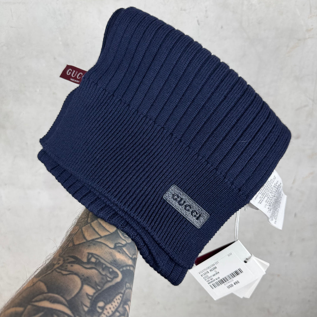 Gucci Navy Knitted Scarf
