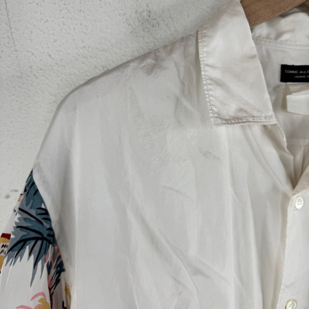 CDG White Sleeve Detail Button Up Shirt