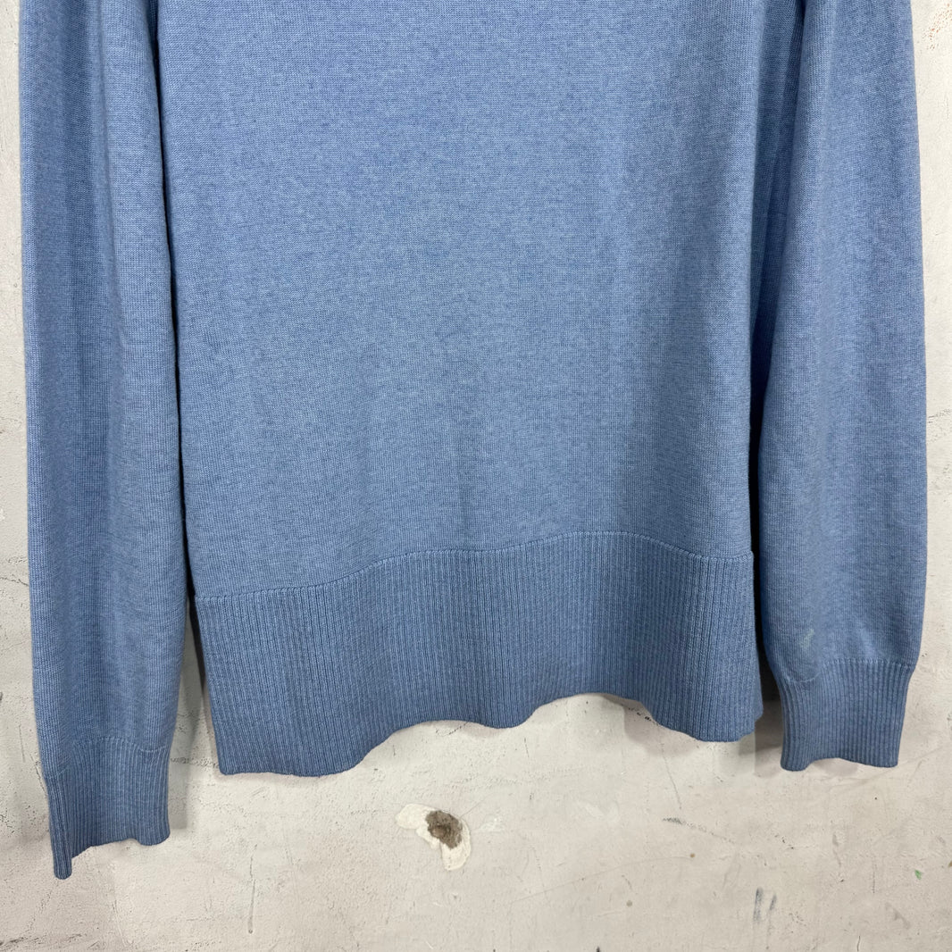 Thom Browne Blue Wool Striped Zip Hoodie